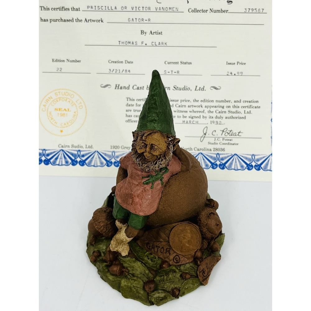 Tom Clark Gator Gnome Edition 22 with COA 1984 Tennis Ball Cairn Studio